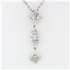 Image 2 : Vintage 14k White Gold 1.63 ctw Princess & Marquise Diamond Drop Dangle Pendant