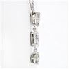 Image 3 : Vintage 14k White Gold 1.63 ctw Princess & Marquise Diamond Drop Dangle Pendant