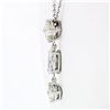 Image 4 : Vintage 14k White Gold 1.63 ctw Princess & Marquise Diamond Drop Dangle Pendant