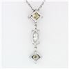 Image 5 : Vintage 14k White Gold 1.63 ctw Princess & Marquise Diamond Drop Dangle Pendant