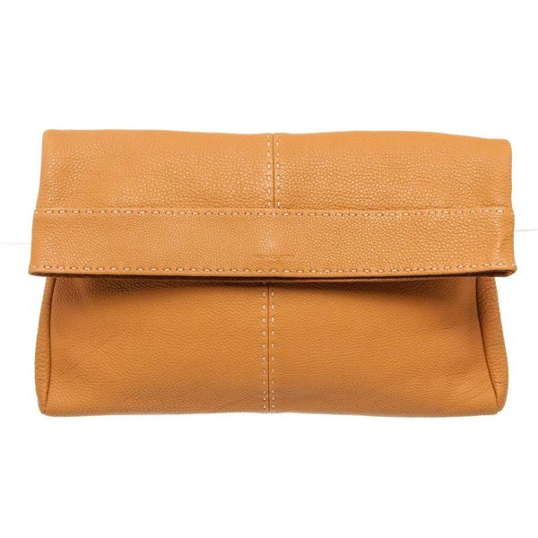 Michael Kors Orange Leather Hutton Clutch Bag