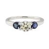 Image 2 : 0.90 ctw Diamond and Sapphire Ring - 14KT White Gold