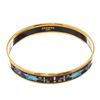Image 1 : Hermes Blue Gold Print Enamel Bangle Bracelet