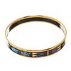 Image 2 : Hermes Blue Gold Print Enamel Bangle Bracelet