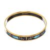Image 3 : Hermes Blue Gold Print Enamel Bangle Bracelet