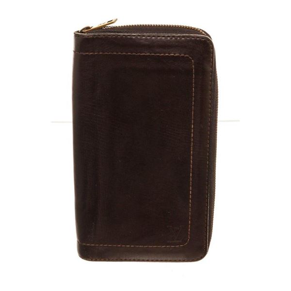Louis Vuitton Black Leather Zippy Organizer Wallet