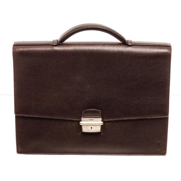 Cartier Black Leather Pasha de Cartier Laptop Bag