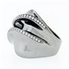 Image 6 : 18k Black Gold .56 ctw Large Wavy Round Diamond Modernist Cocktail Statement Rin