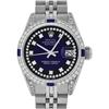 Image 1 : Rolex Ladies Stainless Steel Diamond Lugs Blue Vignette Diamond Datejust Wristwa