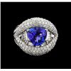 Image 2 : 14KT White Gold 2.94 ctw Tanzanite and Diamond Ring