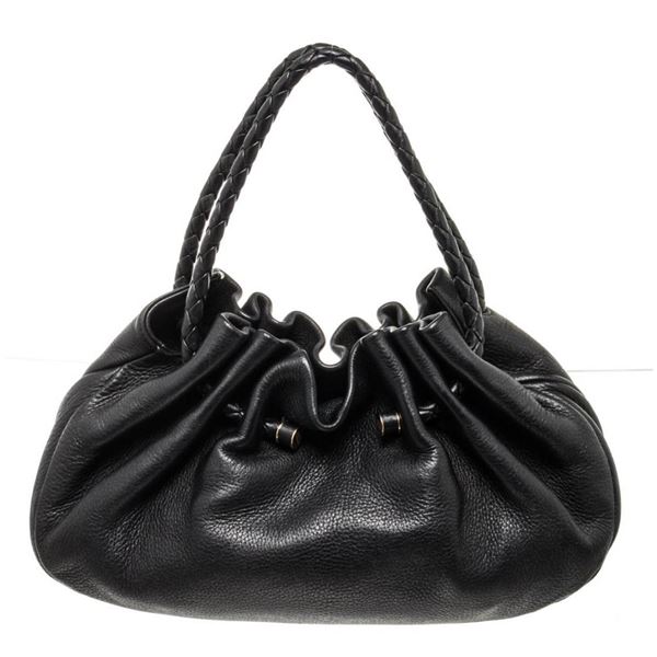 Bottega Venetta Black Leather Shoulder Bag