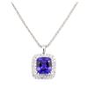 Image 1 : 50.20 ctw Tanzanite and Diamond Pendant & Chain - 14KT White Gold