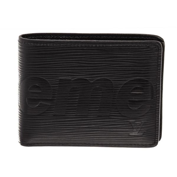 Louis Vuitton x Supreme Black Epi Leather Slender Wallet