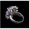 Image 3 : 14KT White Gold 4.93 ctw Tanzanite, Sapphire and Diamond Ring