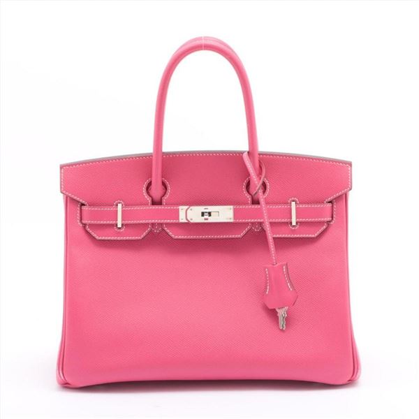 Hermes Rose Epsom Leather Palladium Hardware Birkin Handbag