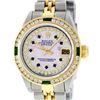 Image 1 : Rolex Ladies 2 Tone MOP Sapphire & Diamond, Emerald Datejust Wristwatch 26MM