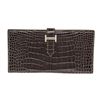 Image 1 : Hermes Black Alligator Leather Bearn Wallet