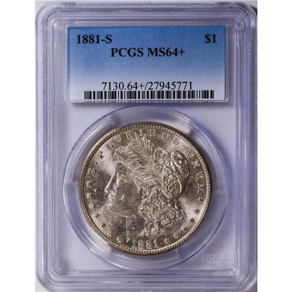 1881-S $1 American Silver Eagle Dollar Coin PCGS MS64+