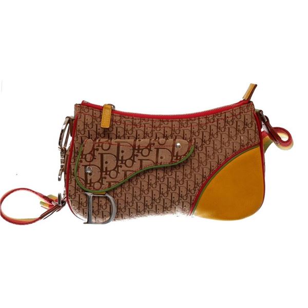 Christian Dior Rasta Monogram Logo Double Saddle Shoulder Bag