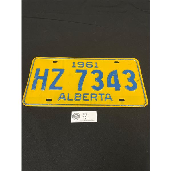 1961 Alberta License Plate