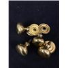 Image 2 : Four Brass Button Knobs plus Back Plates