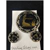 Image 2 : A Very Nice Sterling Silver and Brass Inlayed Broach and Earrings