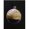 Image 2 : .925 Sterling Silver Large Pendant with Mother of Pearl 1.5" Round