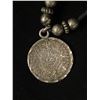 Image 2 : Vintage Sterling Silver .925 Aztec Calendar with Beads on Cord. Made in Mexico