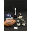 Image 1 : A Nice NFL Collectible Lot Glasses, figurine, ball etc