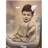 Image 2 : Antique Bubble Glass Frame with Baby Portrait 19.75 x 12.75