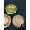 Image 2 : 3 Vintage Brass/Copper Ashtrays