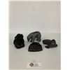 Image 1 : Lot of 4 Inuit Soapstone Sculptures Some Signed