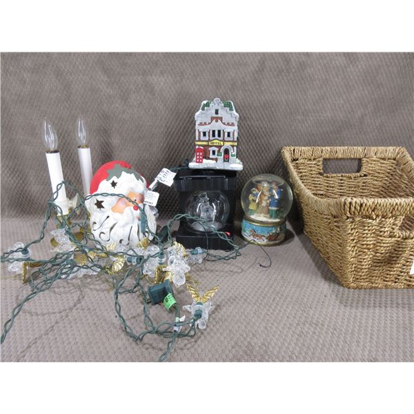 Lot of Misc. - Christmas Decorations With Basket