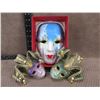 Image 1 : 3 Carnival Masks - 2 Small Plastic, 1 Large Porcelain
