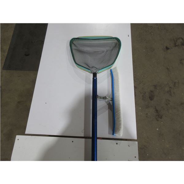 Pool Cleaning Pole With Brush and Net
