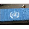 Image 1 : United Nations Flag Nylon Used - 3' x 6' Rope & Toggle