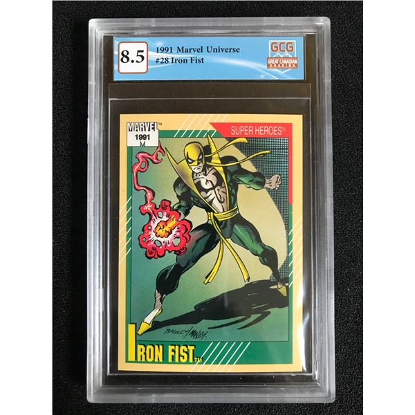 1991 MARVEL UNIVERSE NO. 28 IRON FIST (GCG 8.5)