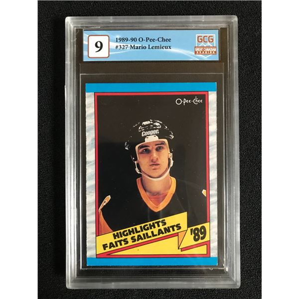 1989-90 O-PEE-CHEE NO. 327 MARIO LEMIEUX (GCG 9)