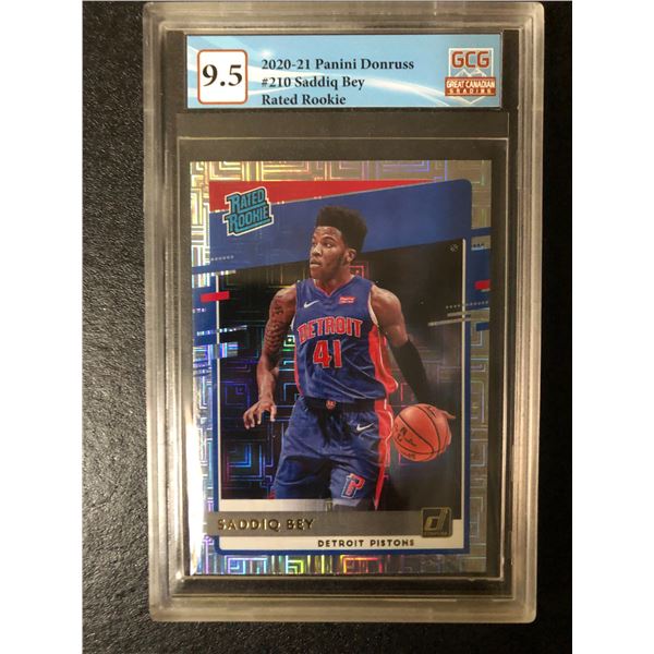 2020-21 PANINI DONRUSS NO. 210 SADDIQ BEY RATED ROOKIE (GCG 9.5)