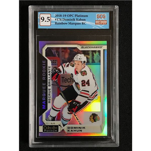 2018-19 O-PEE-CHEE PLATINUM DOMINIK KAHUN RAINBOW MARQUEE ROOKIE (GCG 9.5)