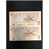 Image 1 : 1986 SEQUENTIAL CANADIAN 2 DOLLAR BILLS LOT