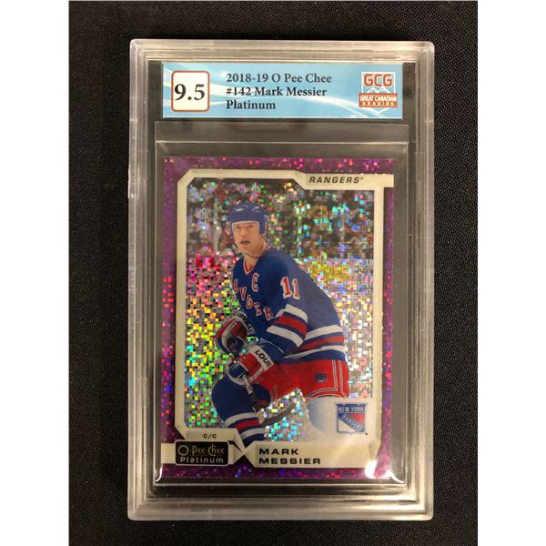 2018-19 OPC PLATINUM MARK MESSIER VIOLET PIXEL REFRACTOR (GCG 9.5)