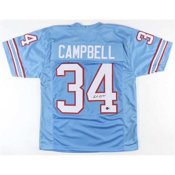 EARL CAMPBELL SIGNED OILERS PRO STYLE JERSEY (BECKETT COA)