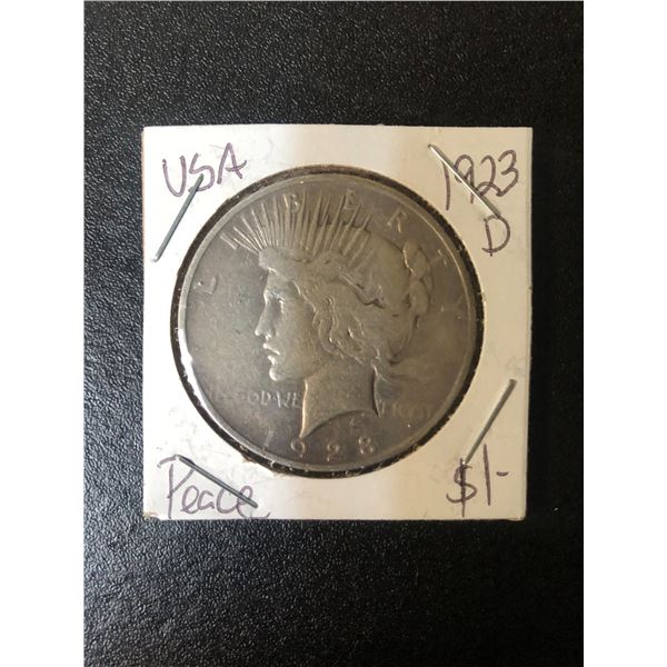 1923 USA PEACE SILVER DOLLAR