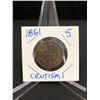Image 1 : 1861 5 CENTISM COIN