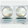 Image 2 : 2016 Silver Eagle Dollar Set of 2 PCGS - MS70