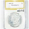 Image 1 : 1892-CC Morgan Silver Dollar PGA - MS66 PL