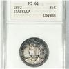 Image 1 : 1893 Colombian 25C Isabella ANA - MS61