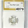 Image 1 : 1902 Barber Dime PGA - PR67 CAM