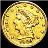 Image 1 : 1905 $2.50 Gold Quarter Eagle CLOSELY